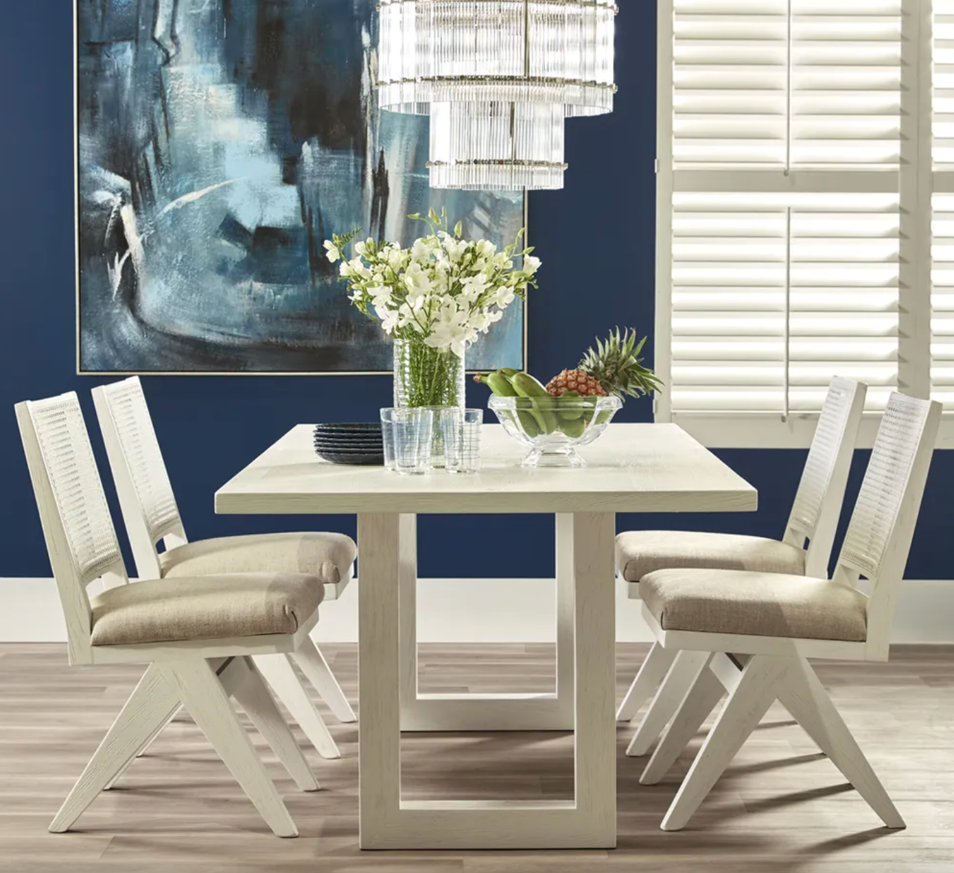 Leeton Oak Dining Table - White