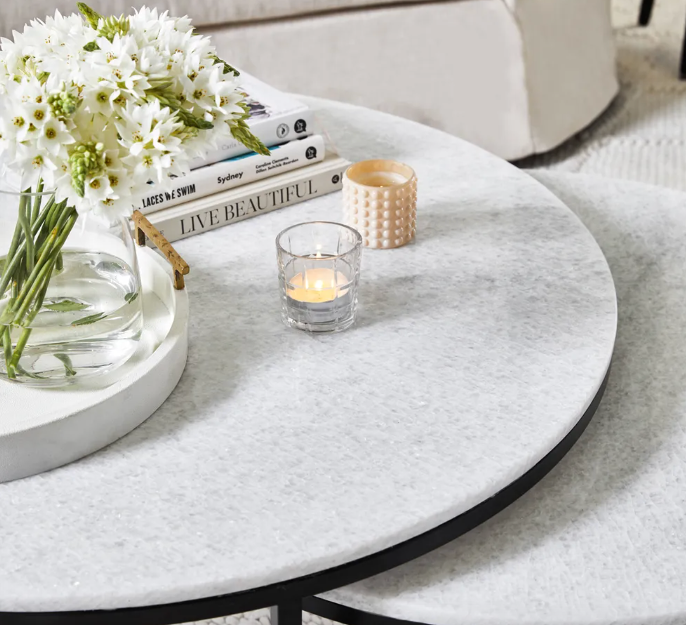 Chloe Stone Nesting Coffee Tables
