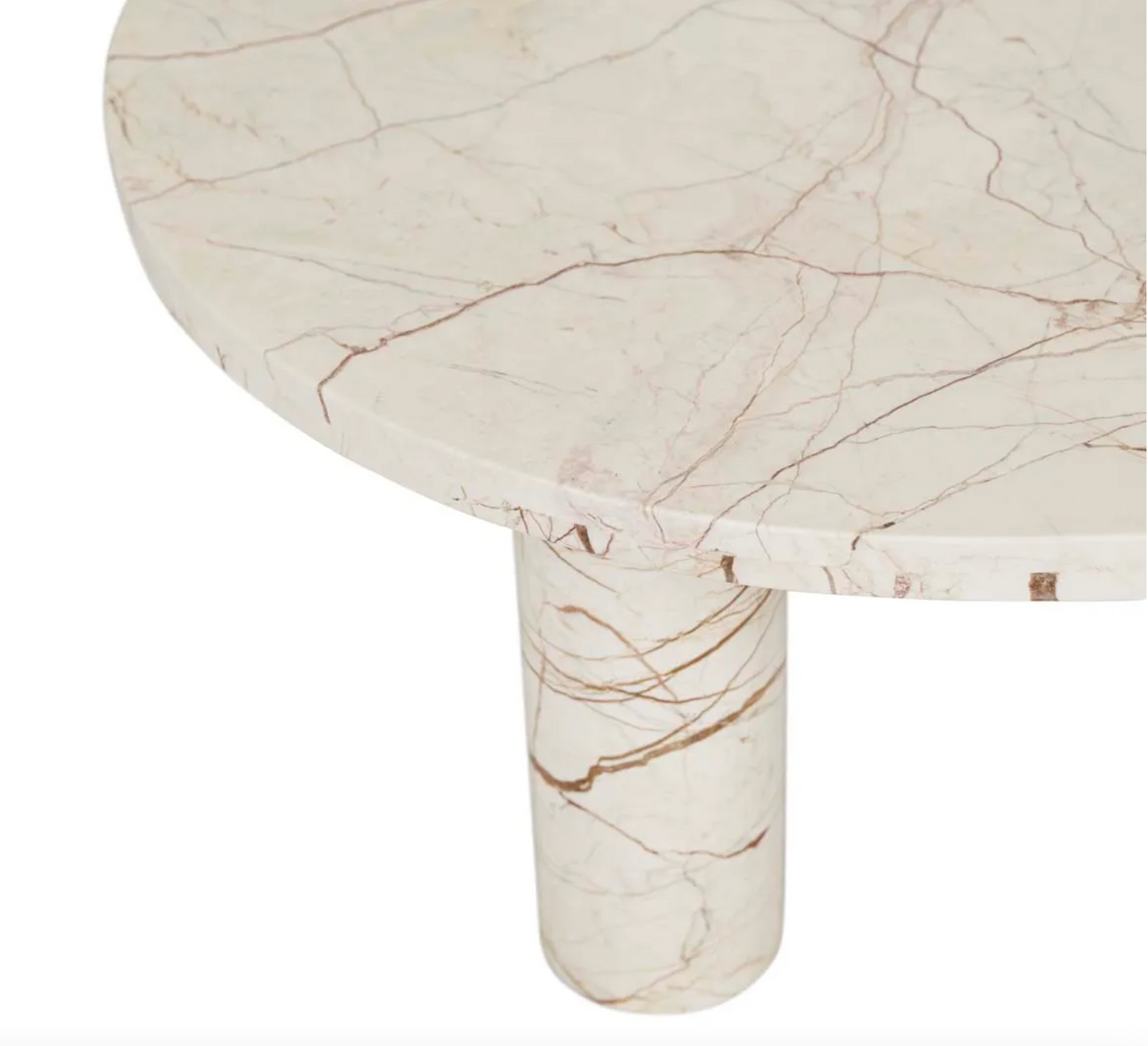 Amara Round Leg Oval Coffee Table - Brown Vein Marble