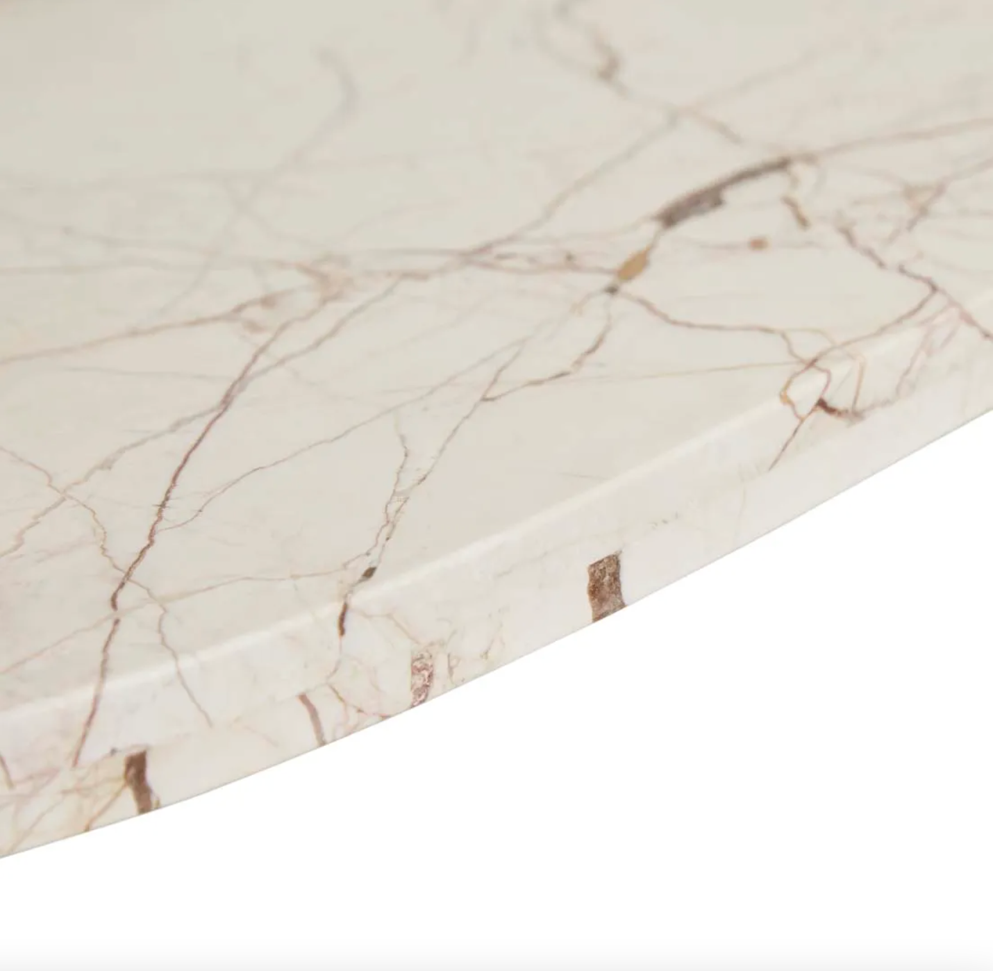 Amara Round Leg Oval Coffee Table - Brown Vein Marble