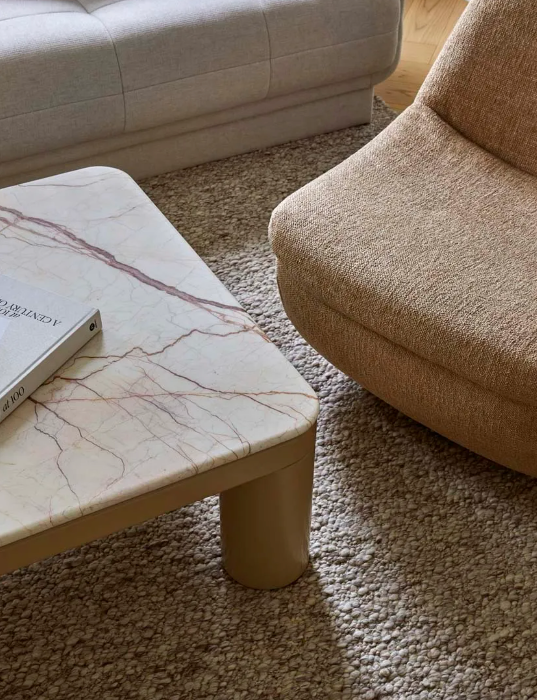 Frankie Marble Coffee Table - Matt Brown Vein Marble