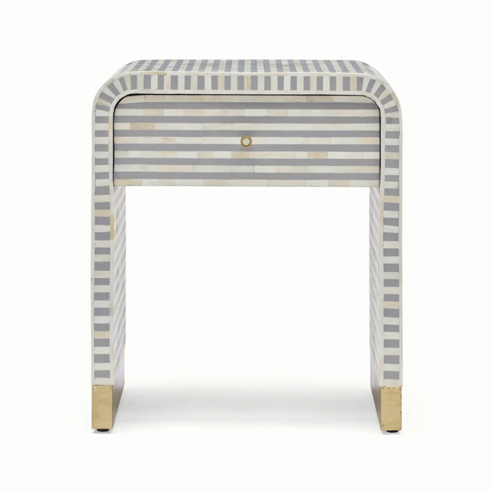 Amo Bone Inlay Bedside Table
