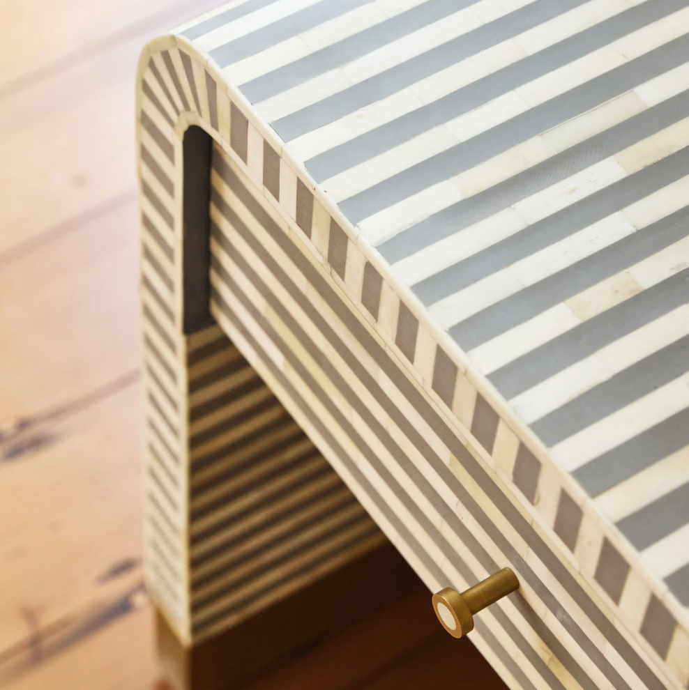 Amo Bone Inlay Bedside Table