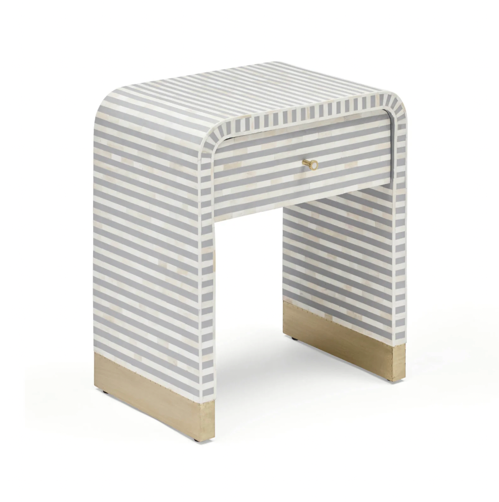 Amo Bone Inlay Bedside Table