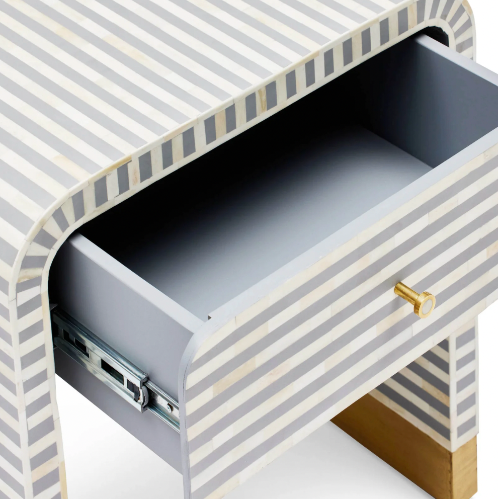 Amo Bone Inlay Bedside Table