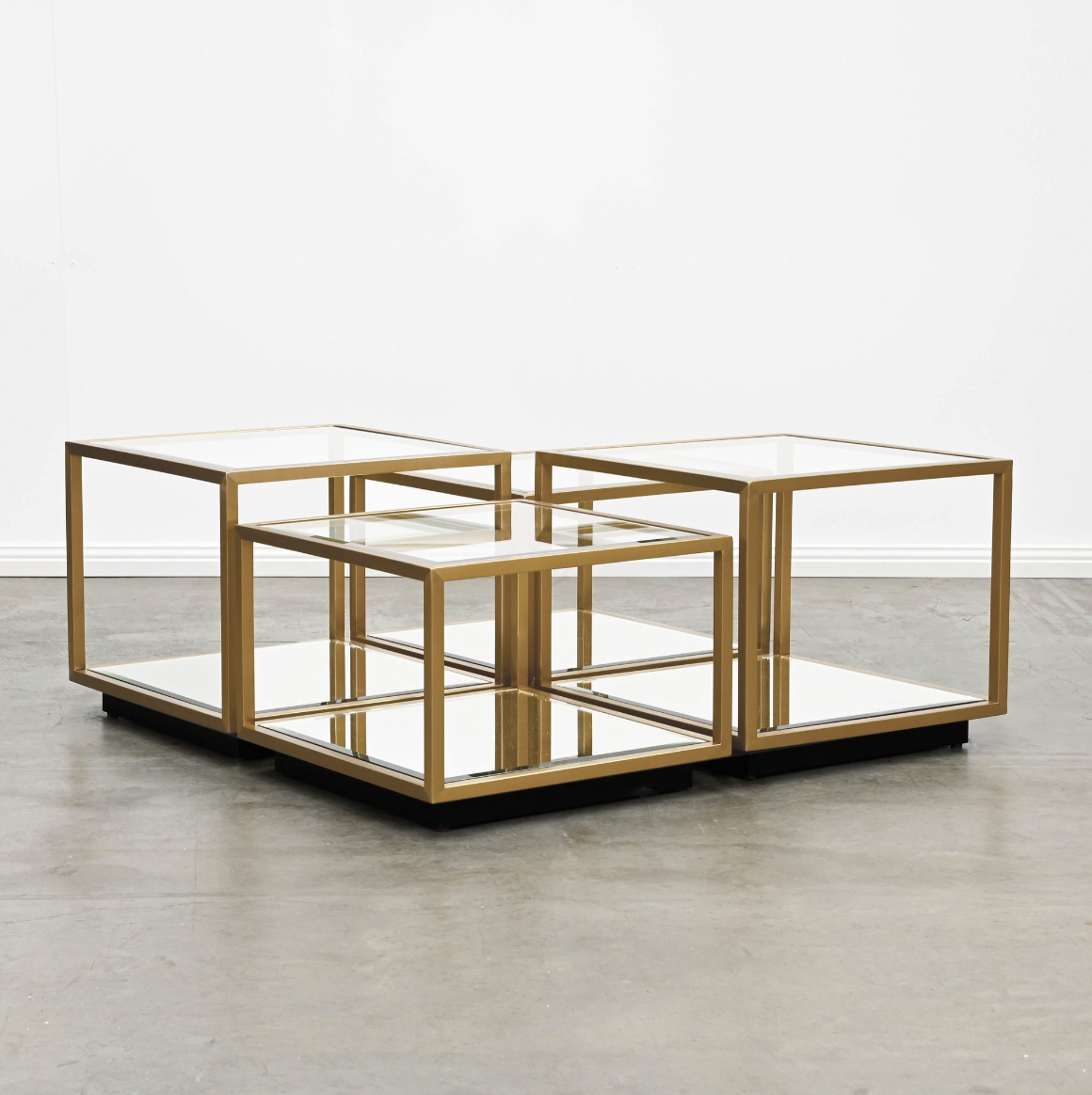 Mina Bedside Table in Brushed Gold