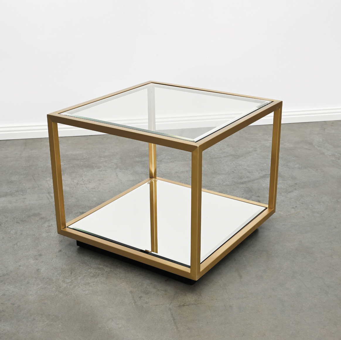 Mina Bedside Table in Brushed Gold