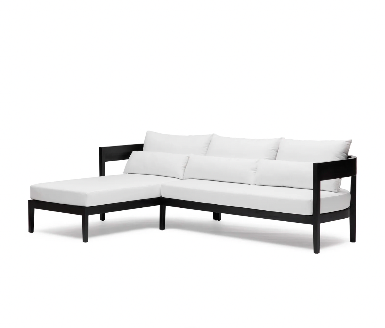 Avoca Outdoor Sofa Black & White Left Chaise