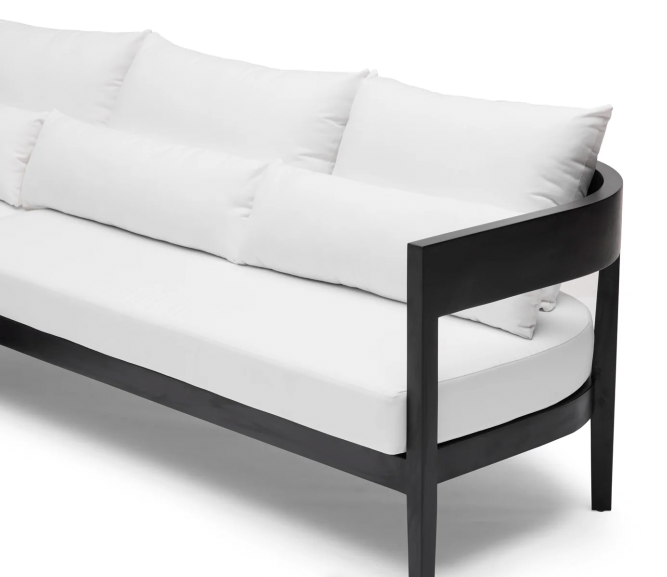 Avoca Outdoor Sofa Black & White Left Chaise