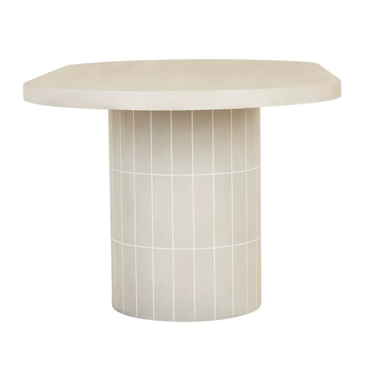 Seville Tile Oval Dining Table - Pearl White