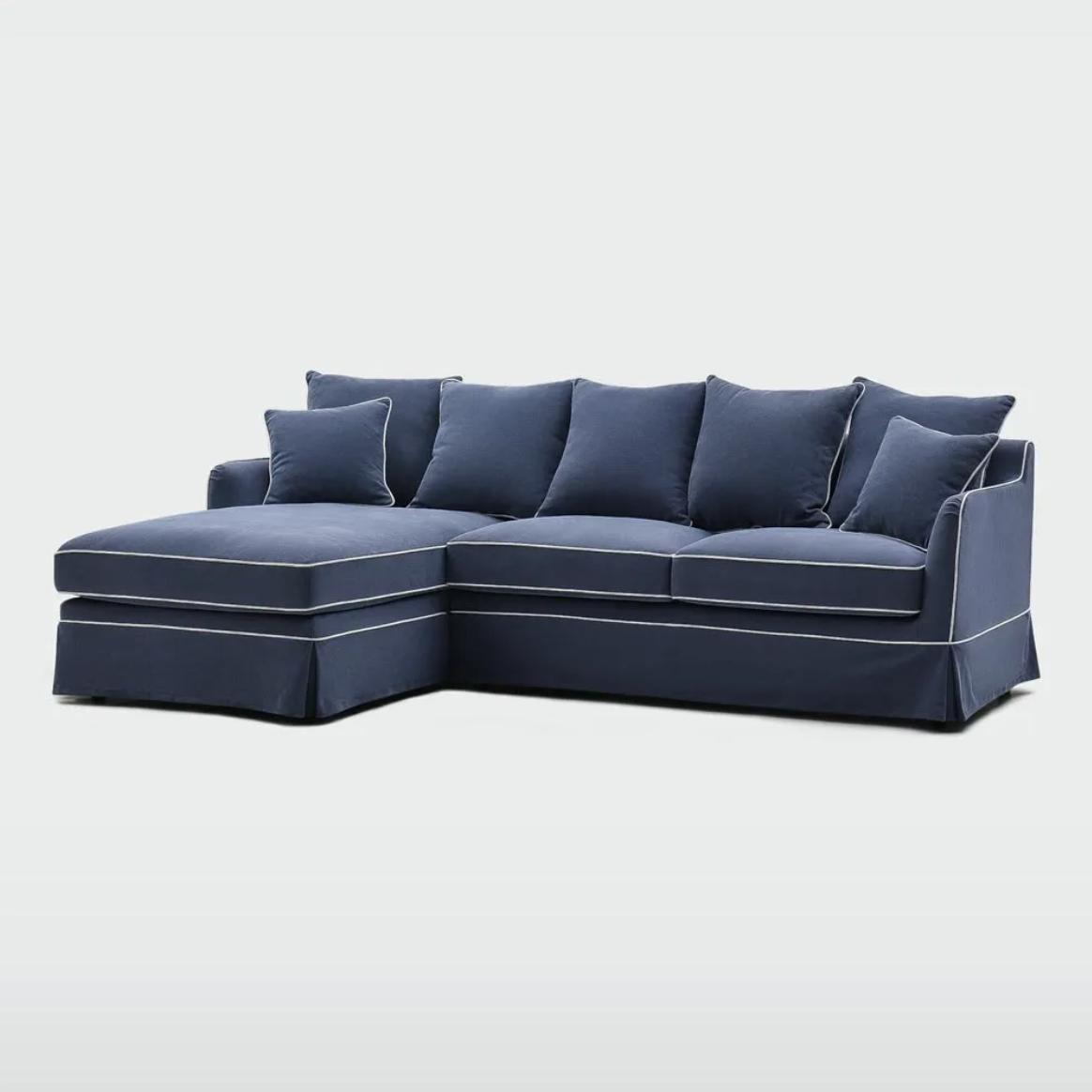 Noosa 3 Seater Left Chaise Sofa - Navy