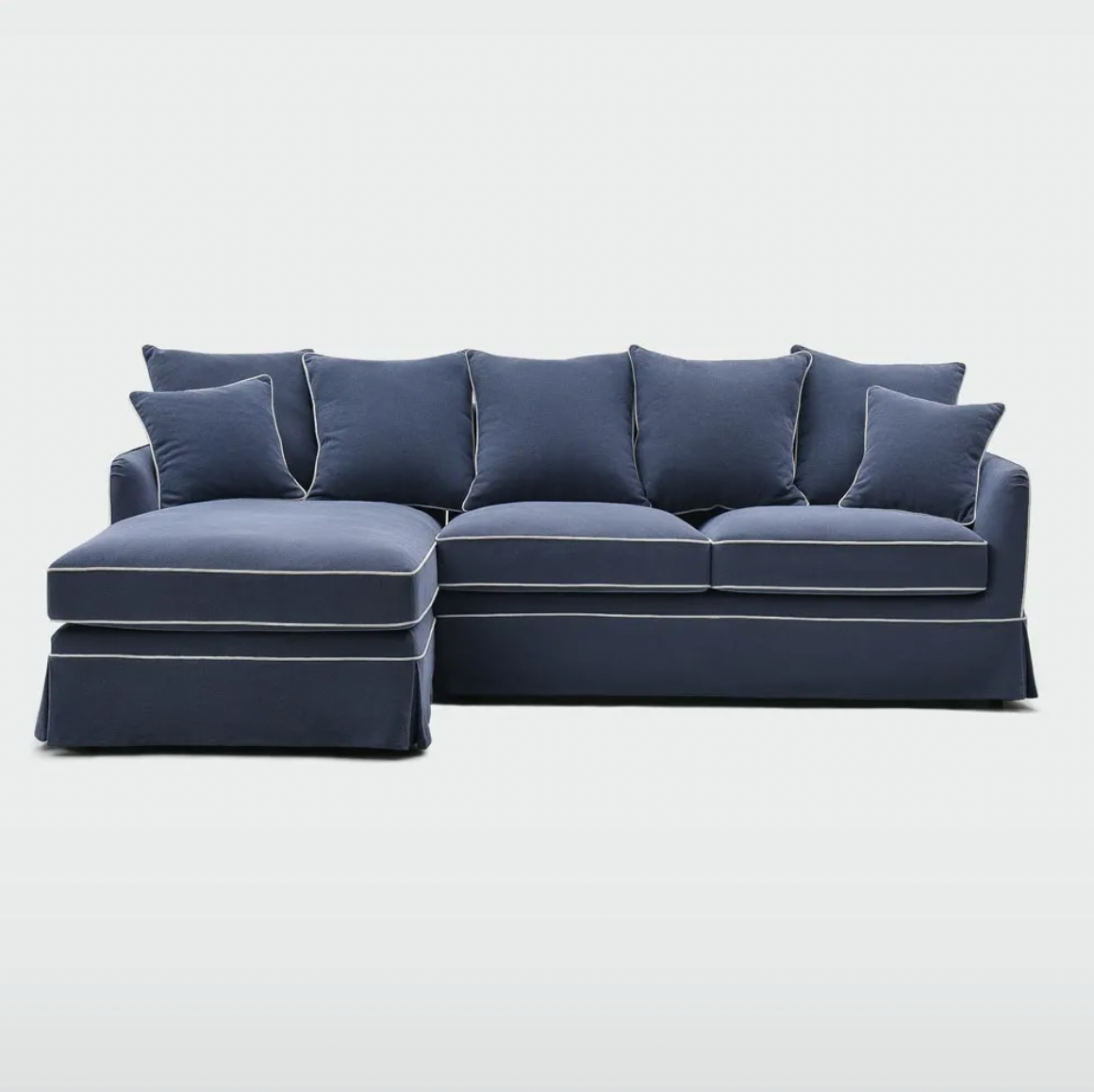Noosa 3 Seater Left Chaise Sofa - Navy