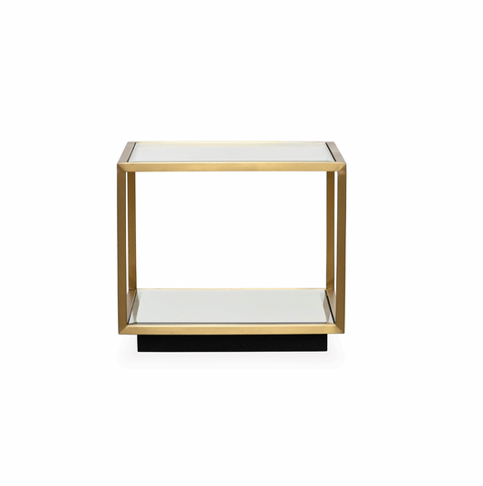 Mina Bedside Table in Brushed Gold
