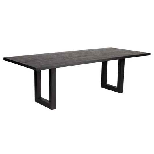 Leeton Oak Dining Table - Black
