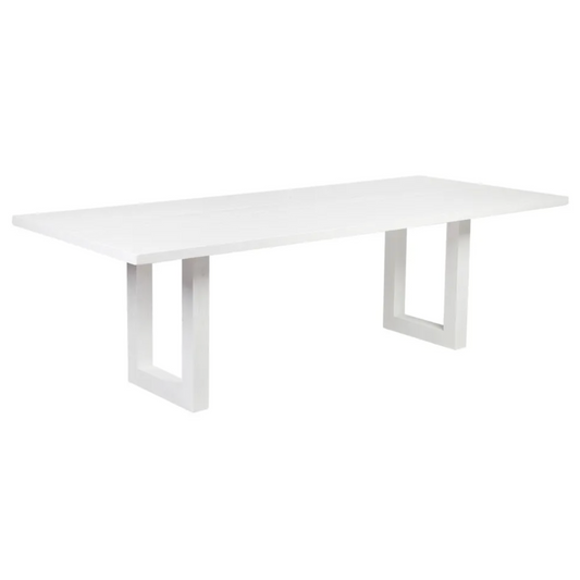 Leeton Oak Dining Table - White